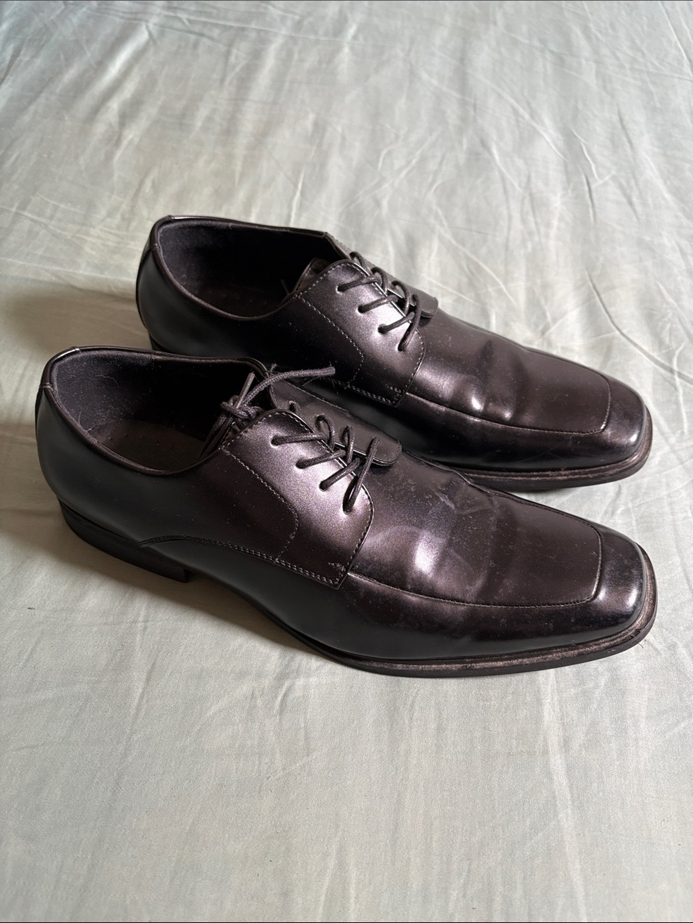 Kenneth Cole Reaction Men's Black Leather Lace-Up Derbys